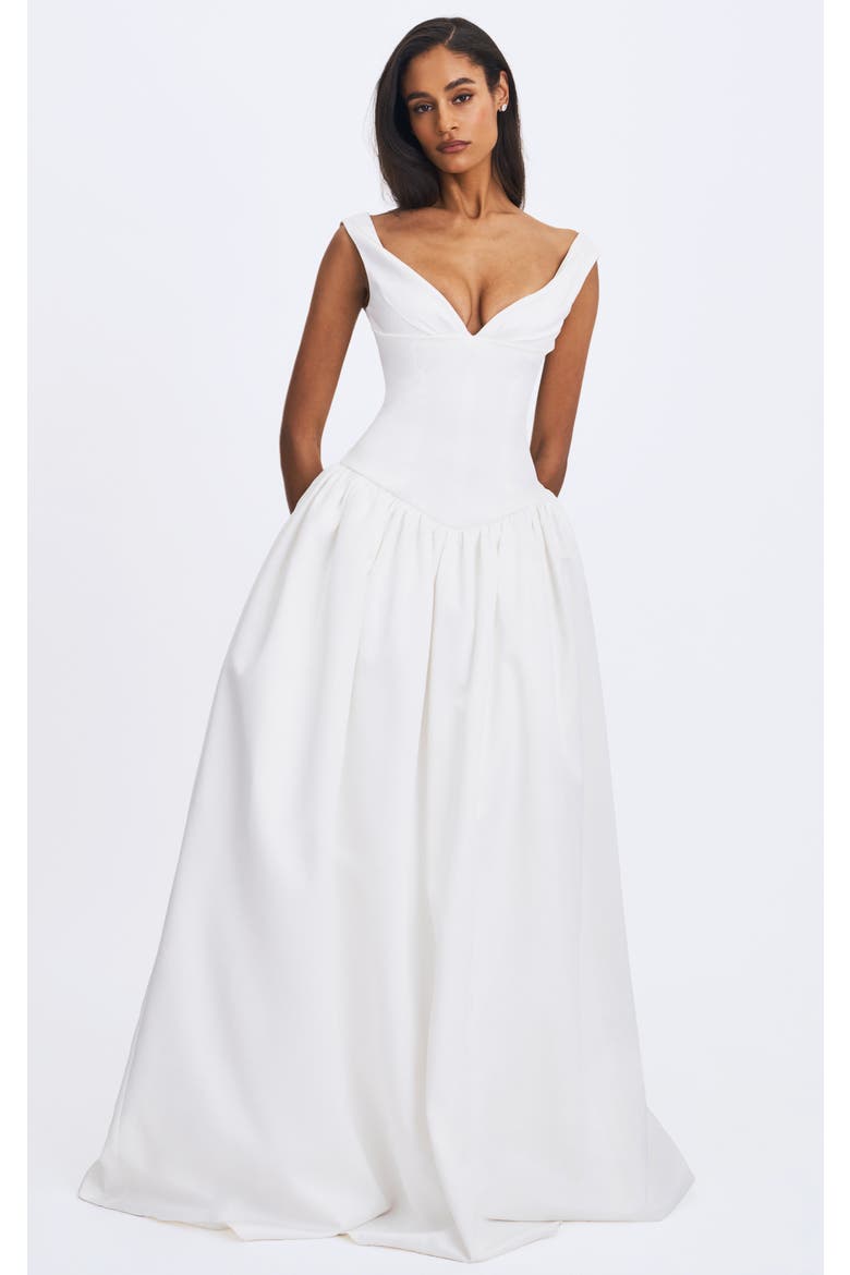 Siena Satin Sweetheart Wedding Gown, Main, color, White