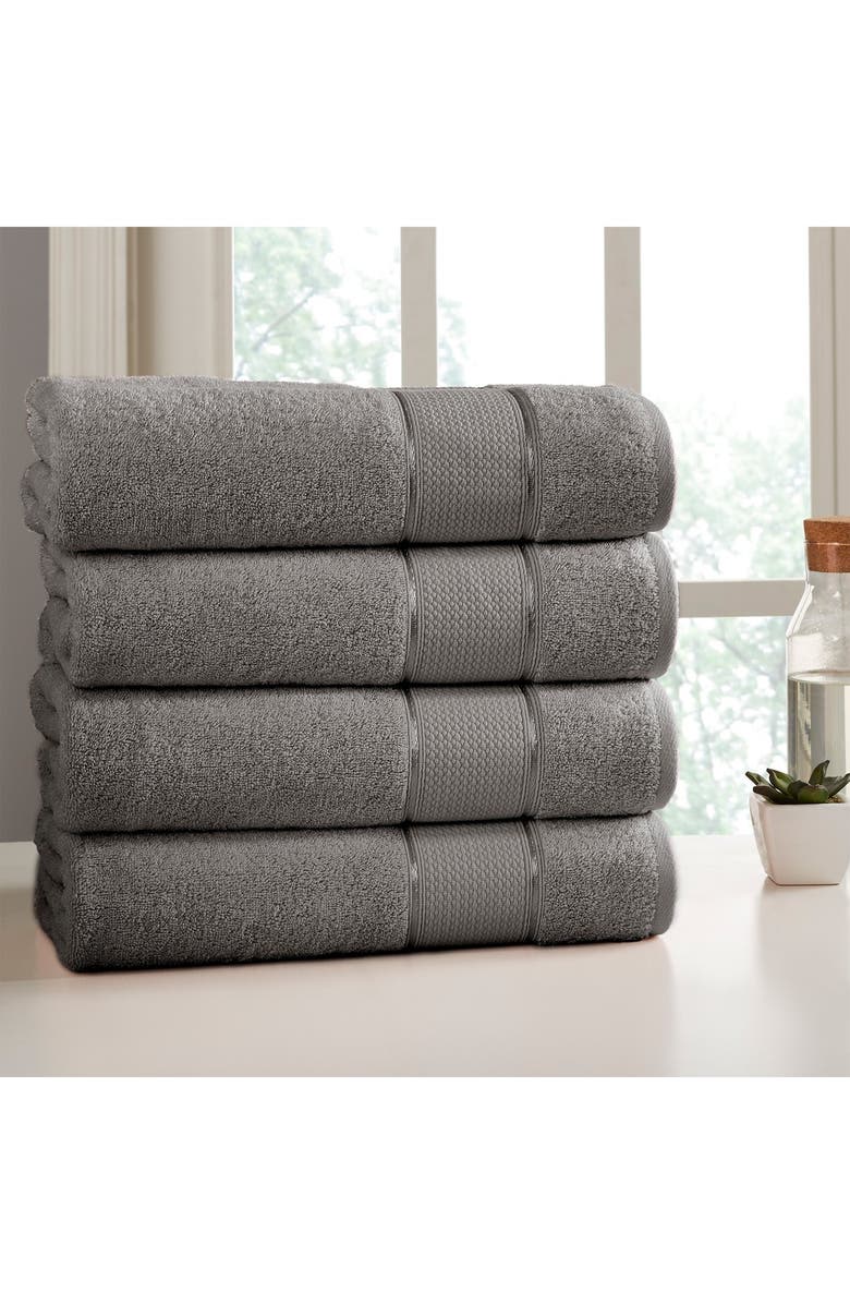 Modern Threads SpunLoft(TM) Bath Sheet - 35" x 66" - Pack of 4, Main, color, Charcoal