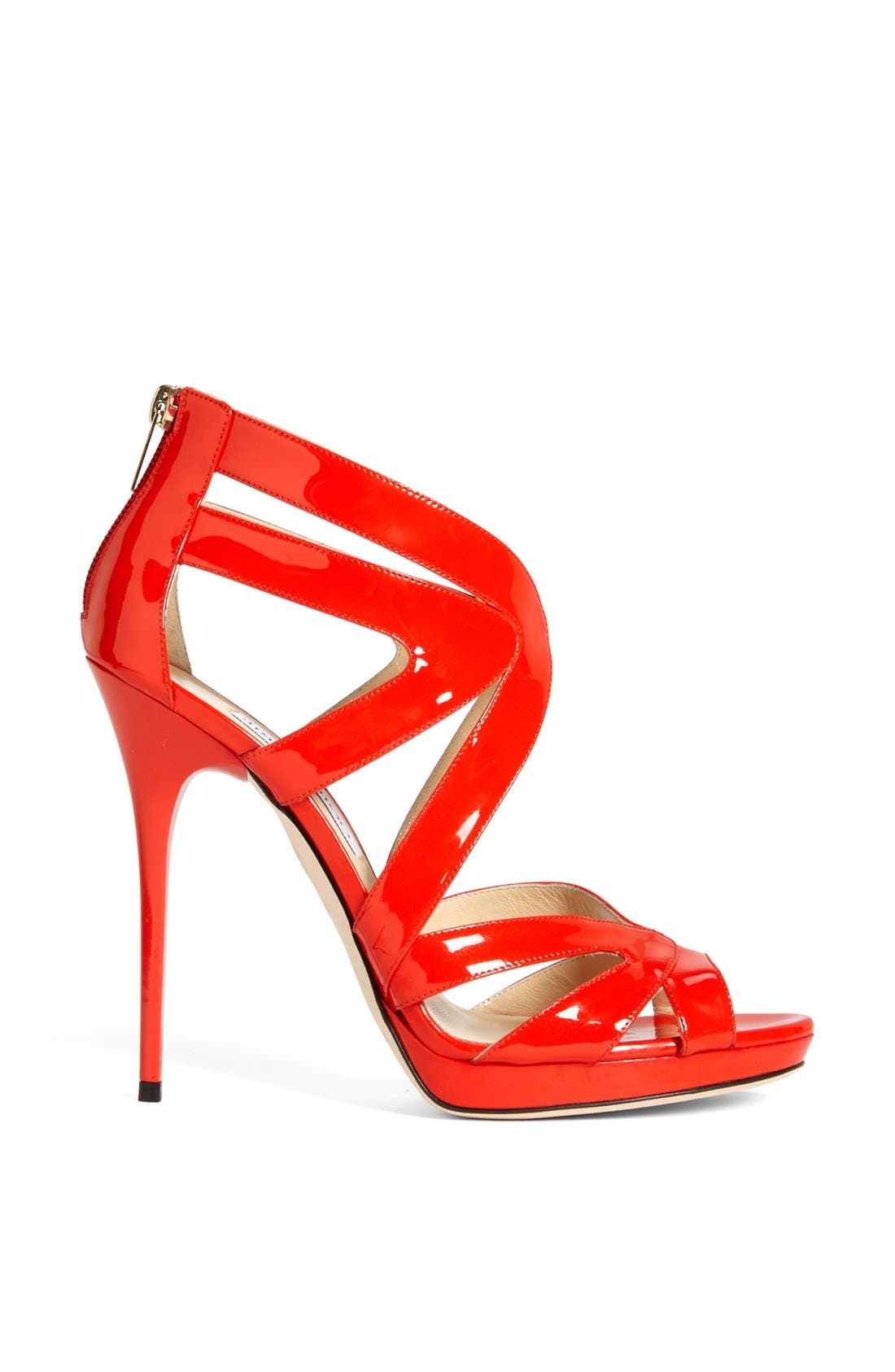 'Collar Caged' Platform Sandal, Alternate, color, FLAME
