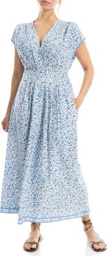 MAX STUDIO Cap Sleeve Tucked Waist Maxi Dress