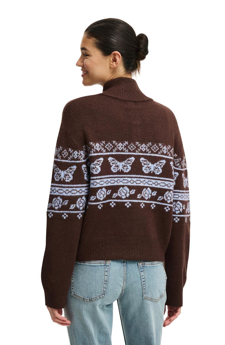 Cotton On Women's Intarsia Knit Bomber, Alternate, color, 