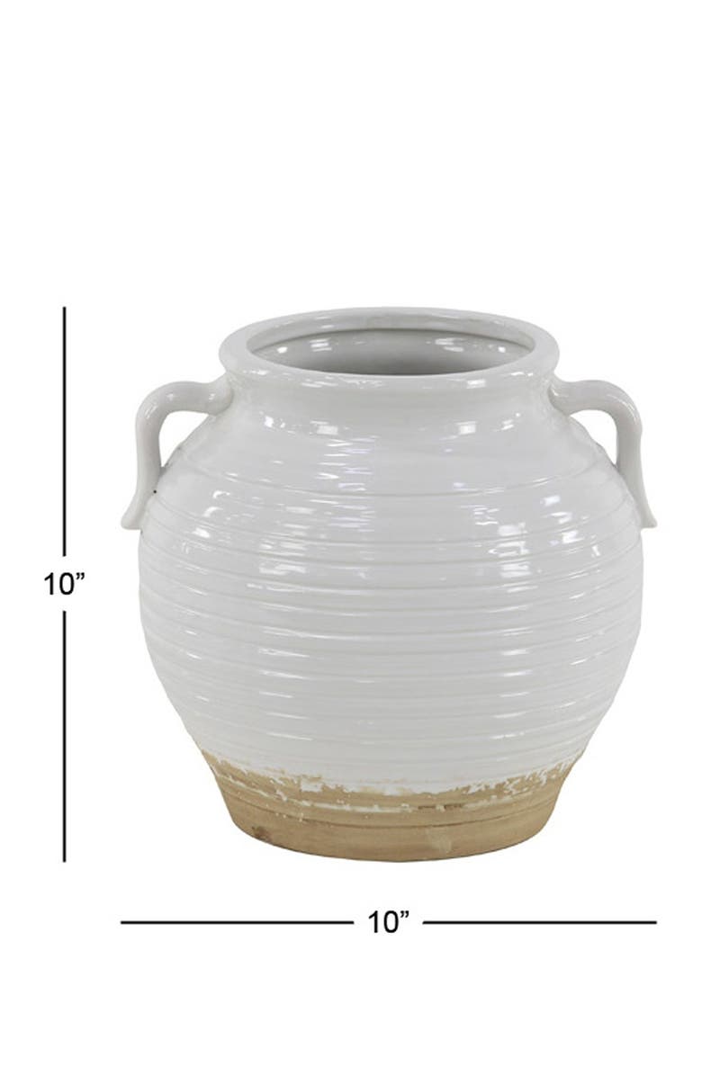 SONOMA SAGE HOME White Ceramic Indoor Outdoor Planter with Handles, Alternate, color, White