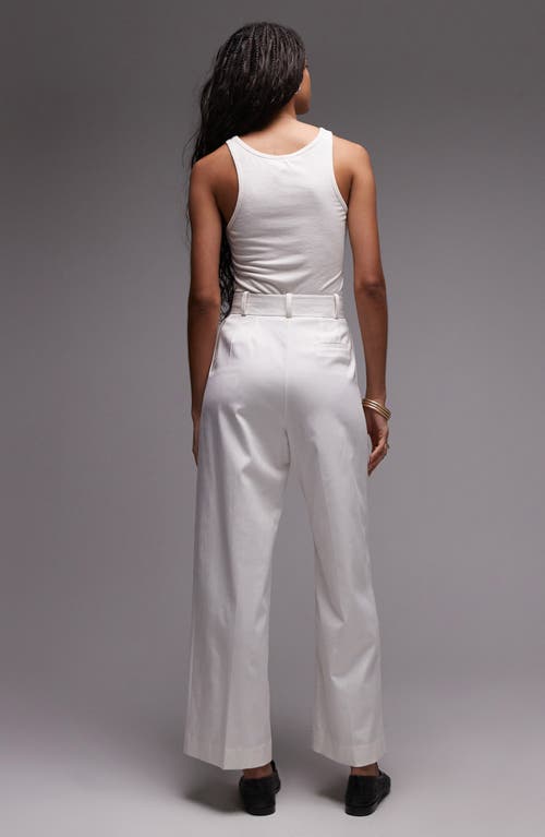 Topshop Premium Double Pleat Straight Leg Tailored Pants