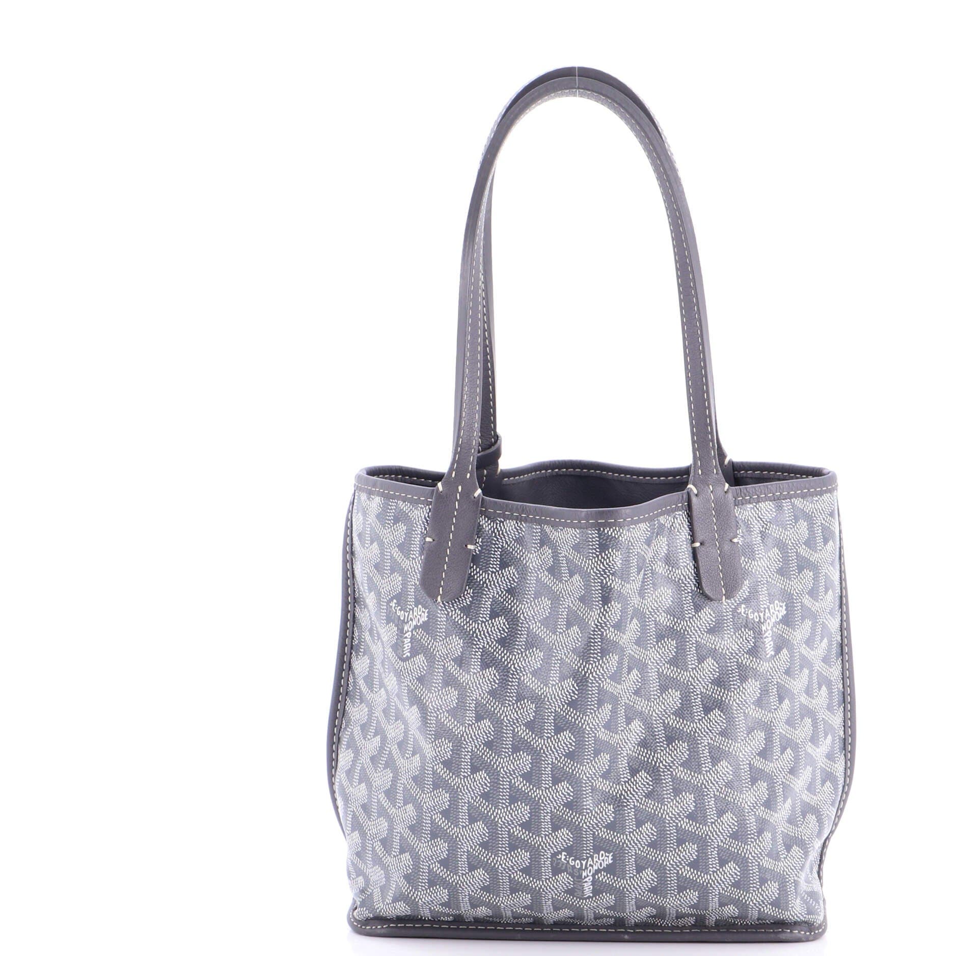 Pre-Owned Goyard Anjou Reversible Tote Coated Canvas Mini, Alternate, color, Gray