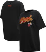 PRO STANDARD Women's Pro Standard Black Miami Heat Script Boyfriend T-Shirt