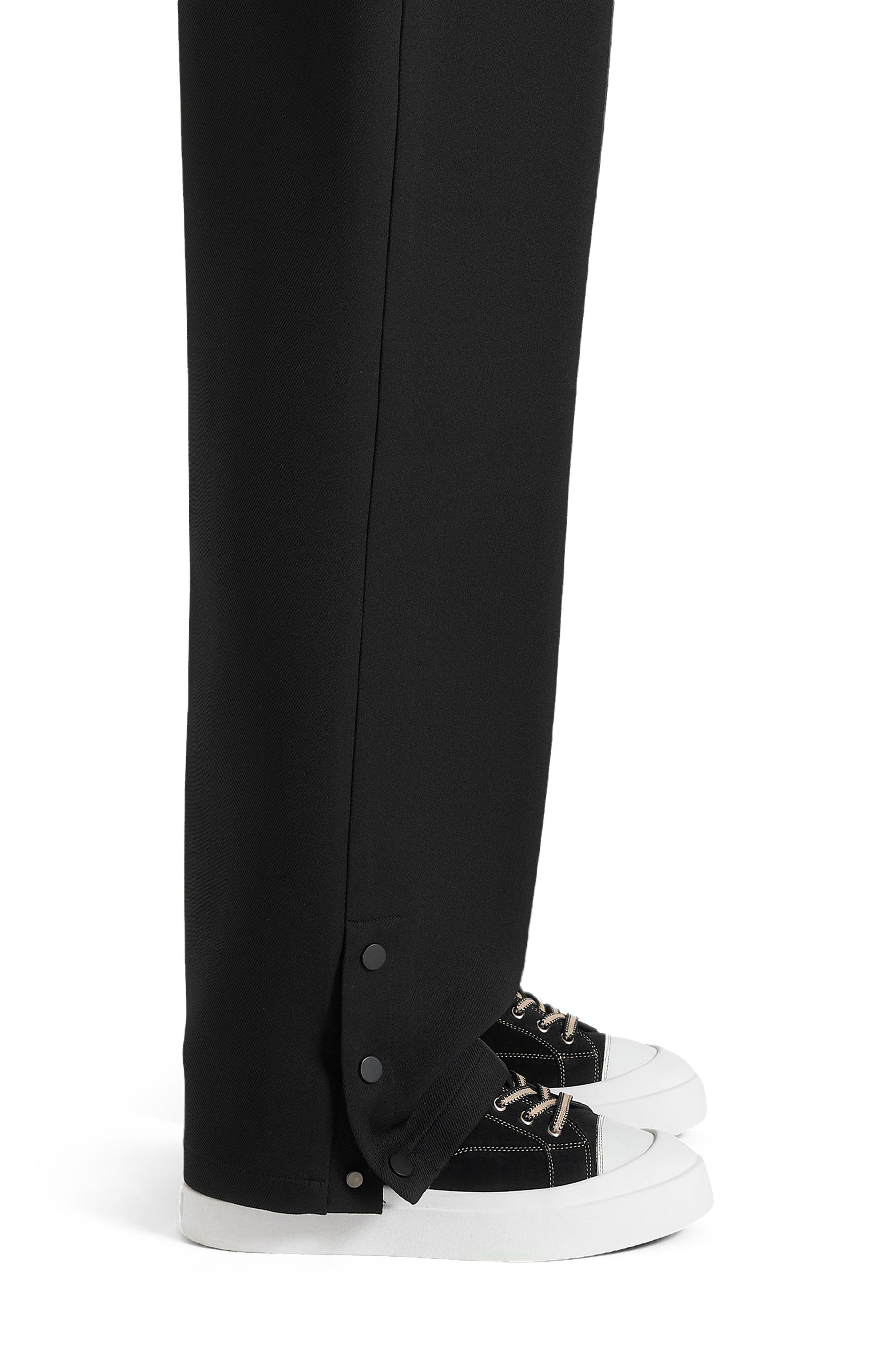 Manière De Voir Vienna Suede Contrast Stitch Sneaker, Alternate, color, Black