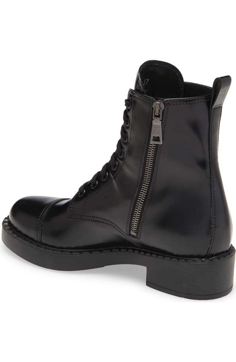 Prada Chocolate Combat Boot, Alternate, color,
