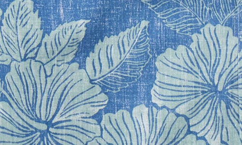 Reyn Spooner Aloha Biscus Floral Short Sleeve Cotton Blend Button-down Shirt In Blue