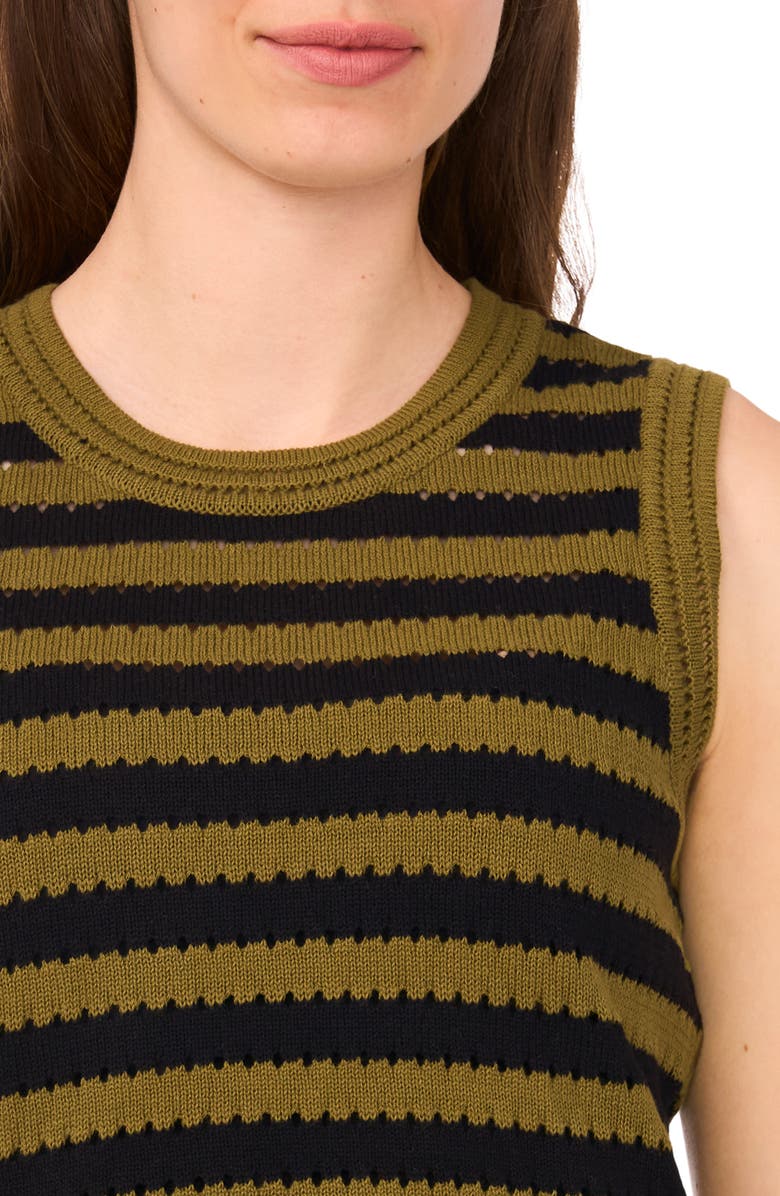 Halogen<sup>®</sup> Pointelle Sleeveless Sweater, Alternate, color, Olive Moss