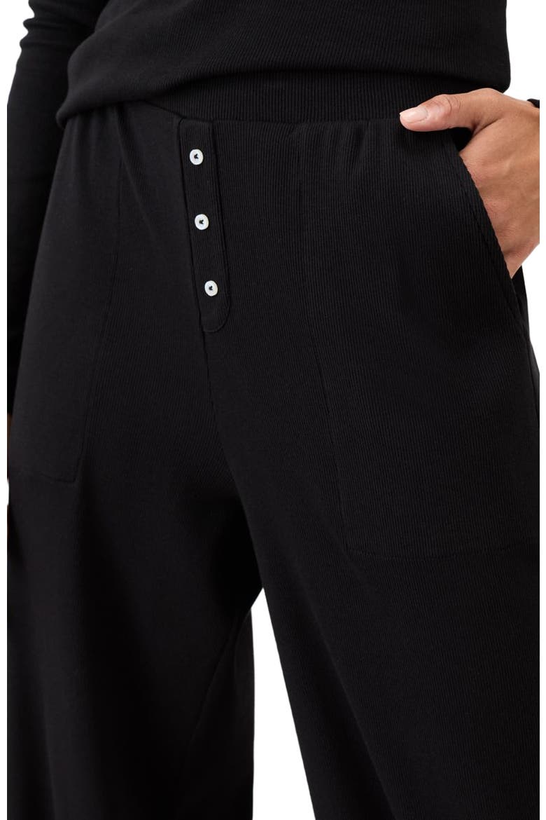 Dream Rib Wide Leg Lounge Pant Made With Organic Cotton, Alternate, color, Black