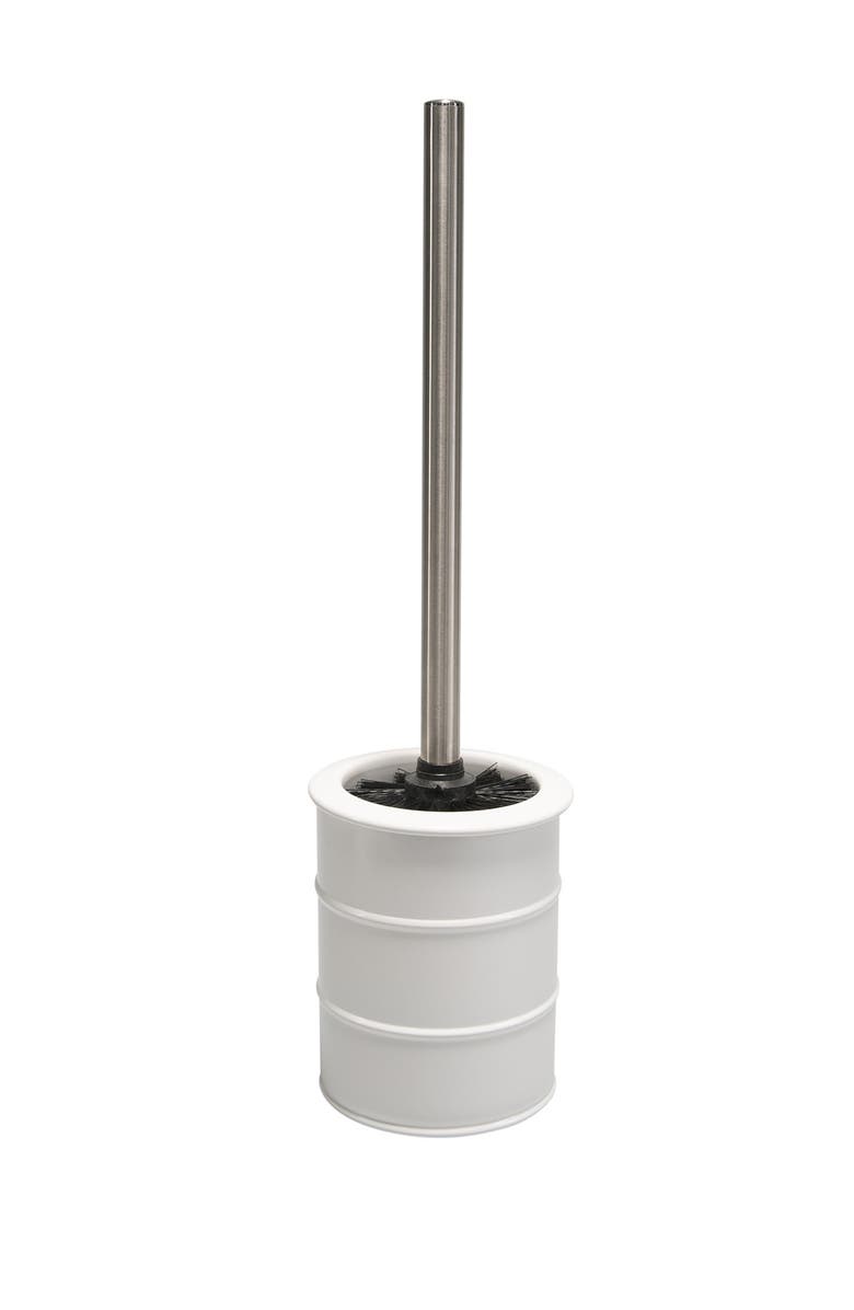 KENNEDY INTERNATIONAL Elle Decor Modern Ridge White Toilet Brush & Holder, Alternate, color, 