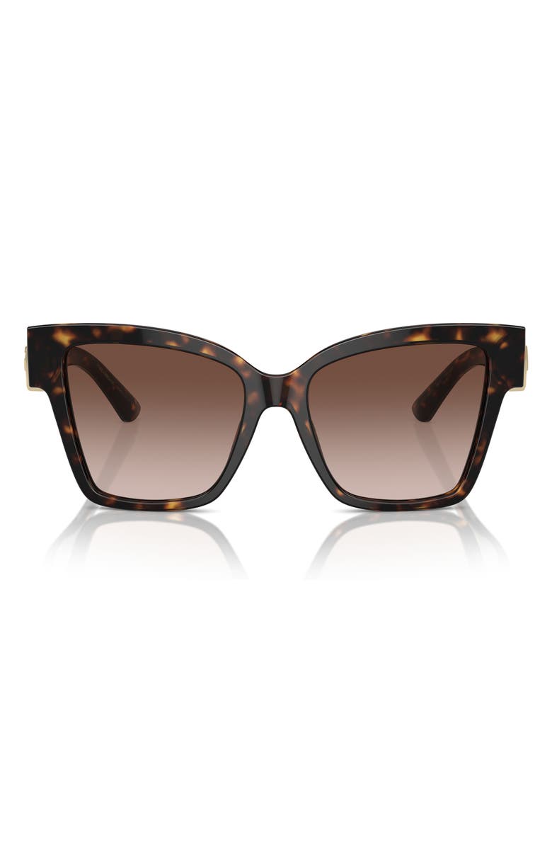 Dolce&Gabbana 54mm Gradient Square Sunglasses, Alternate, color, Havana