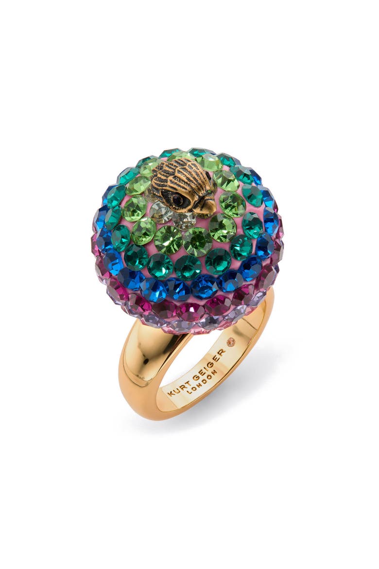 Pavé Crystal Orb Cocktail Ring, Main, color, RAINBOW MULTI