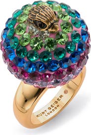 Kurt Geiger London Pavé Crystal Orb Cocktail Ring