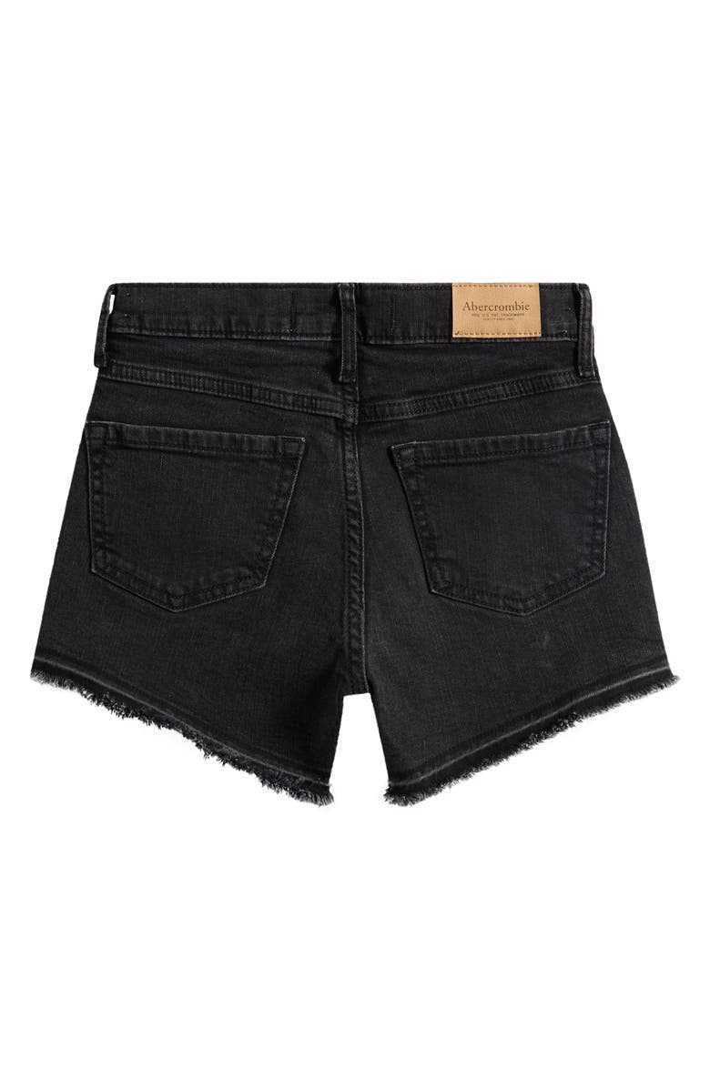abercrombie kids Kids' High Waist Relaxed Denim Shorts, Alternate, color, Marsh