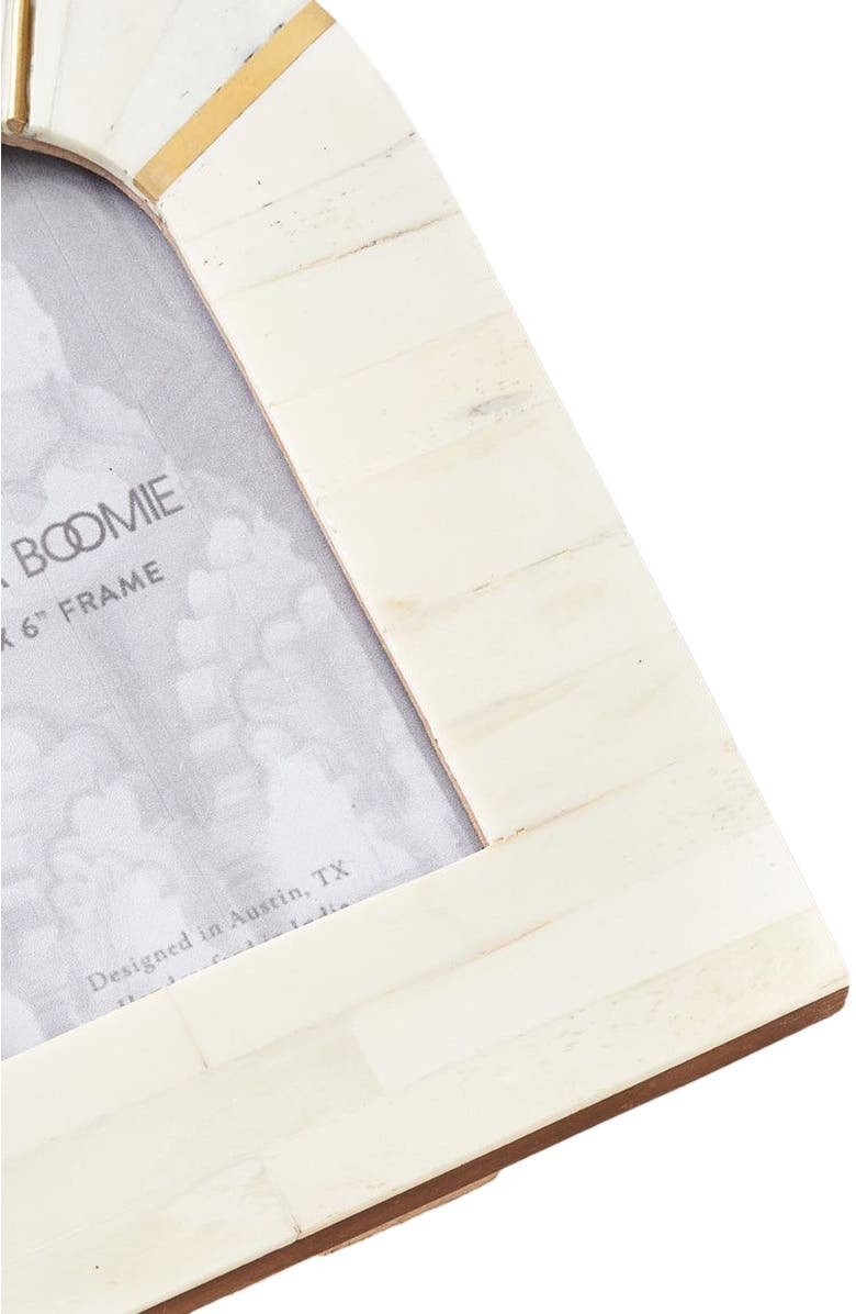 Matr Boomie Mukhendu Picture Frame - Carved Bone, Brass Accents, Alternate, color, White - Arch