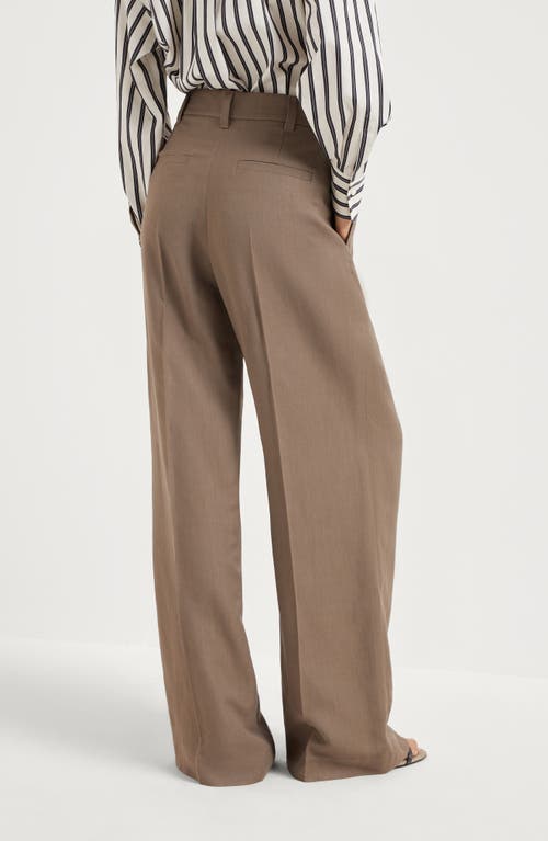 Brunello Cucinelli Sartorial Wide Trousers In Cocoa