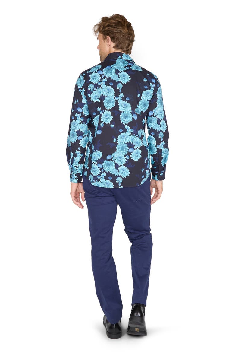 Nigel Button-Up Shirt, Alternate, color, Serious Floral Navy