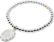 Bowood Lane Cross Medallion Sterling Silver Beaded Bracelet