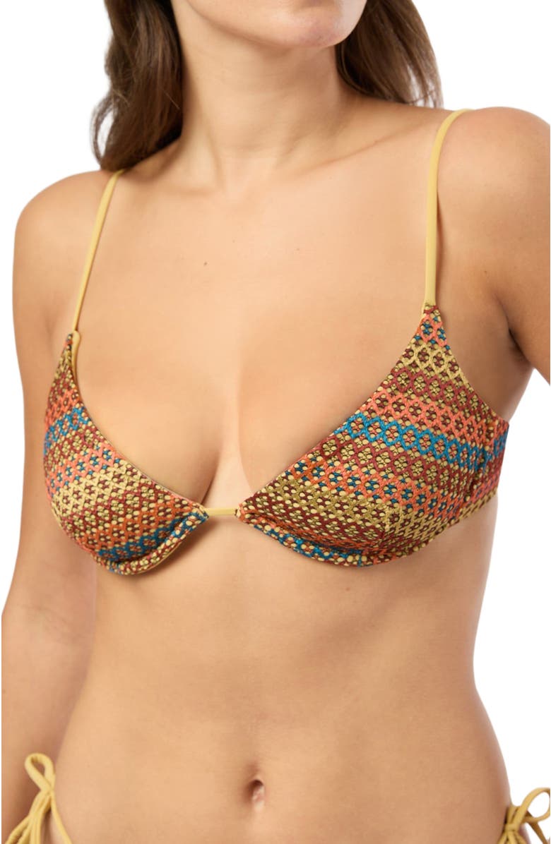 Onia Liana Bikini Top, Alternate, color, Pale Gold Multi