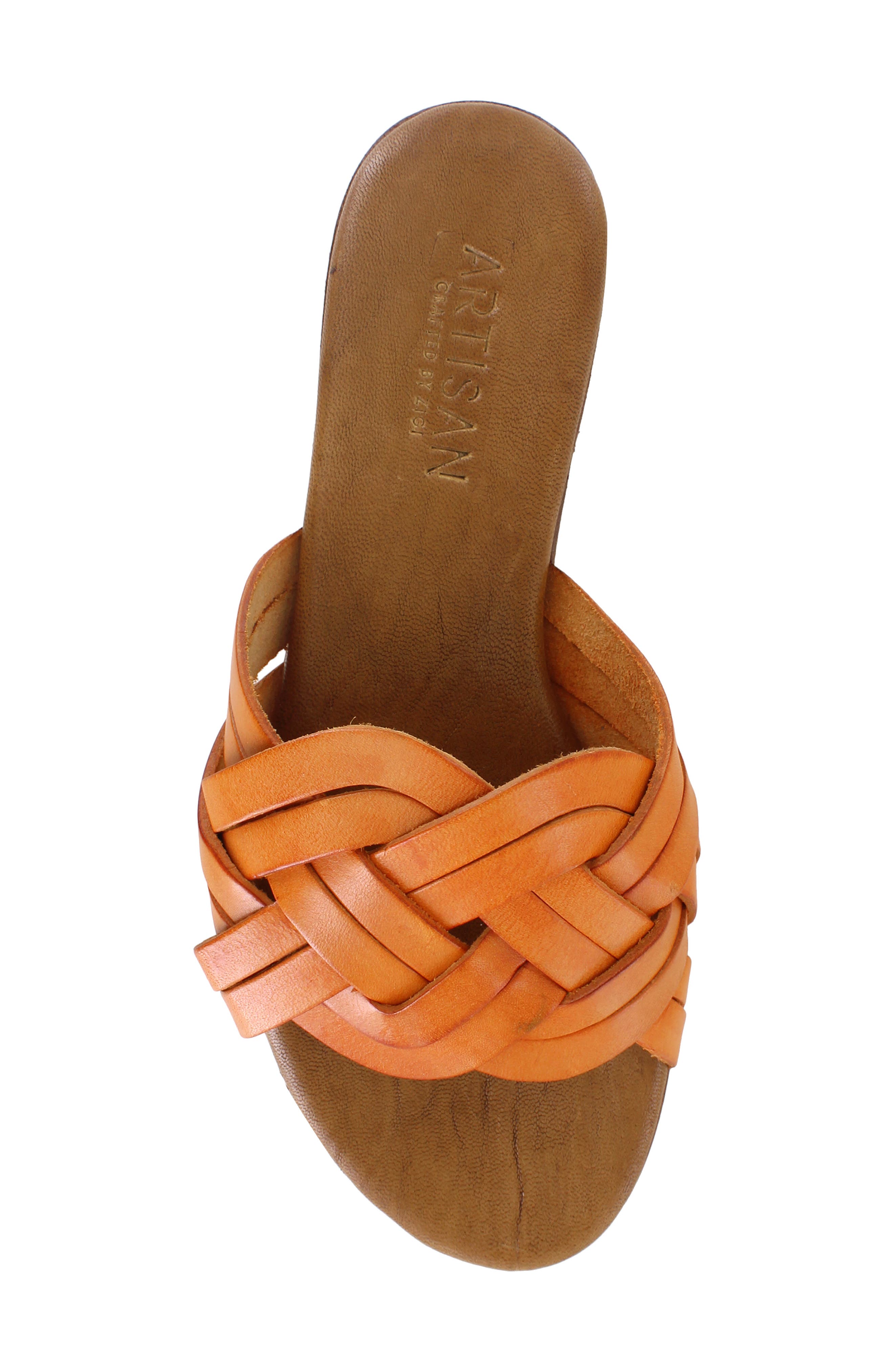 Arutzy Slide Sandal, Alternate, color, BURNT ORANGE LEATHER