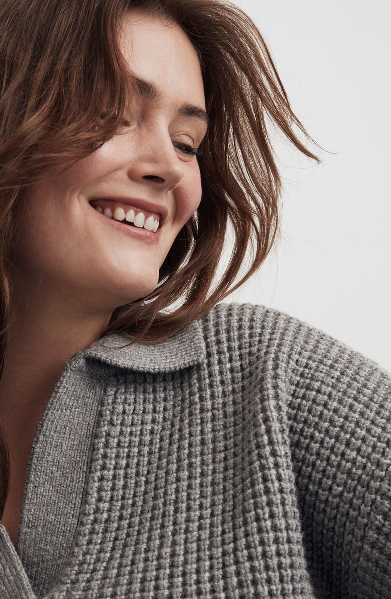 Madewell Waffle Knit Henley Sweater, Alternate, color,