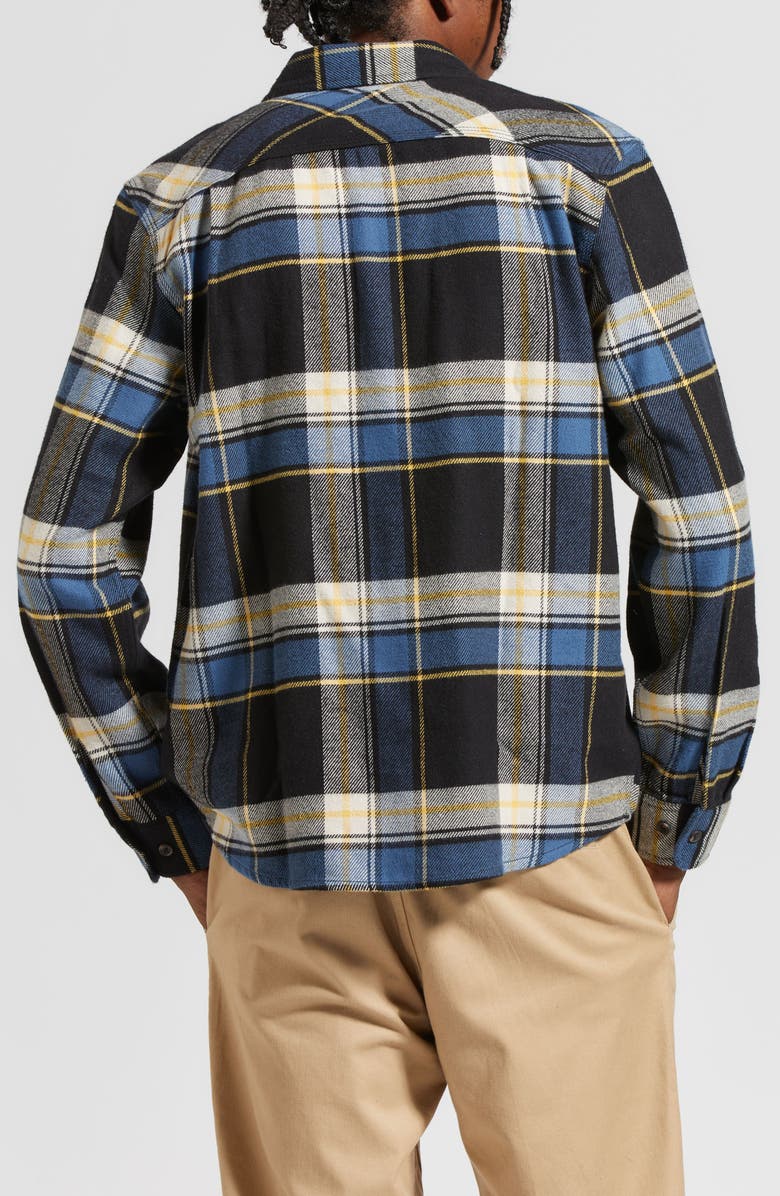 Brixton Bowery Standard Fit Plaid Flannel Button-Up Shirt, Alternate, color, 