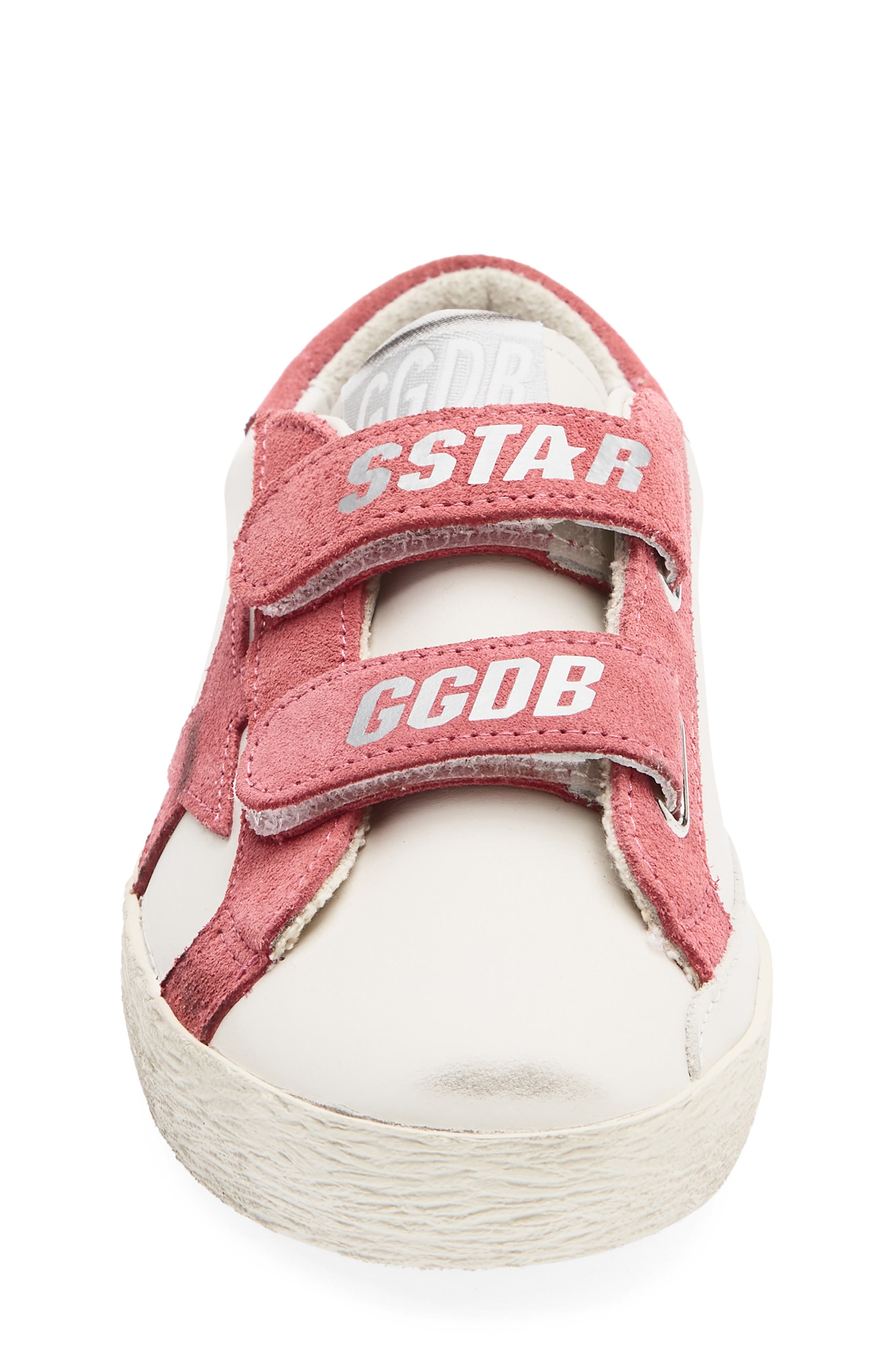 Kids' Old School Sneaker, Alternate, color, MILK/ HOT PINK