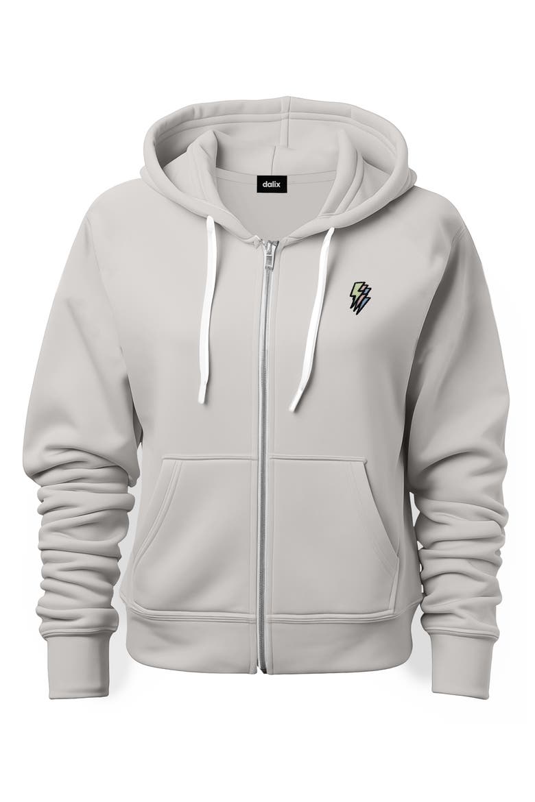 Lightning Bolt Zip Hoodie, Main, color, Silver