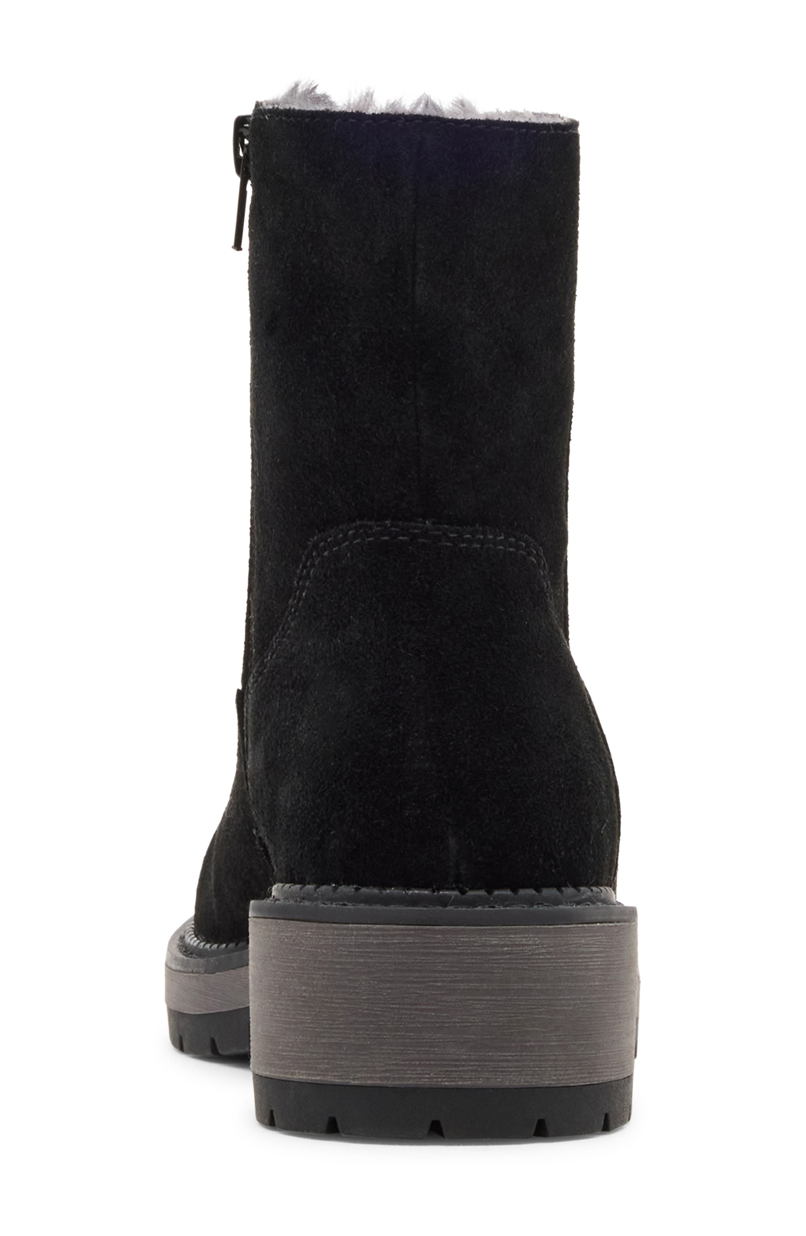 Blondo Nikkie Waterproof Suede Faux Fur Lined Boot, Alternate, color, Black Suede