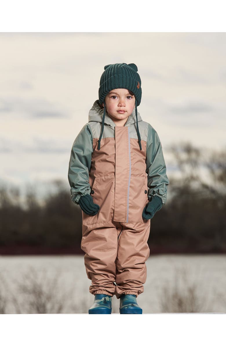 Deux par Deux Baby Boy's Baby Colorblock Mid-Season One-Piece Outerwear With Hat Pale Green, Sage, And Tan, Alternate, color, 
