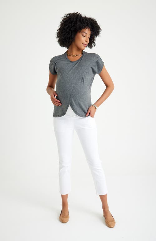 Accouchée Handy Crossover Short Sleeve Cotton Maternity/nursing Top