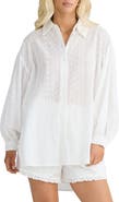 Talisman the Label Dahlia Oversize Ladder Stitch Broderie Button-Up Shirt