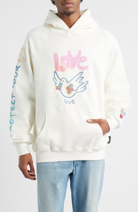 Sweet Bird Graphic Cotton Pullover Hoodie