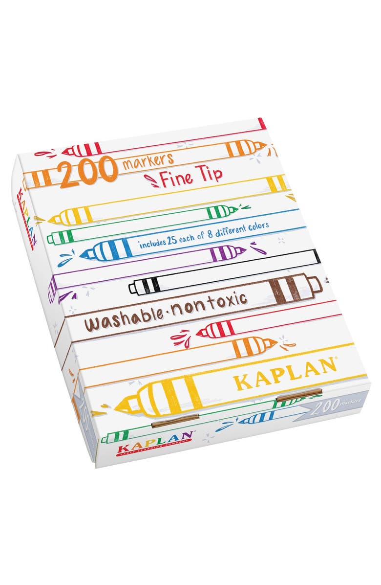 Kaplan Early Learning Company Washable Fine Tip Marker Class Pack - 200 Per Box, Main, color, Multicolor