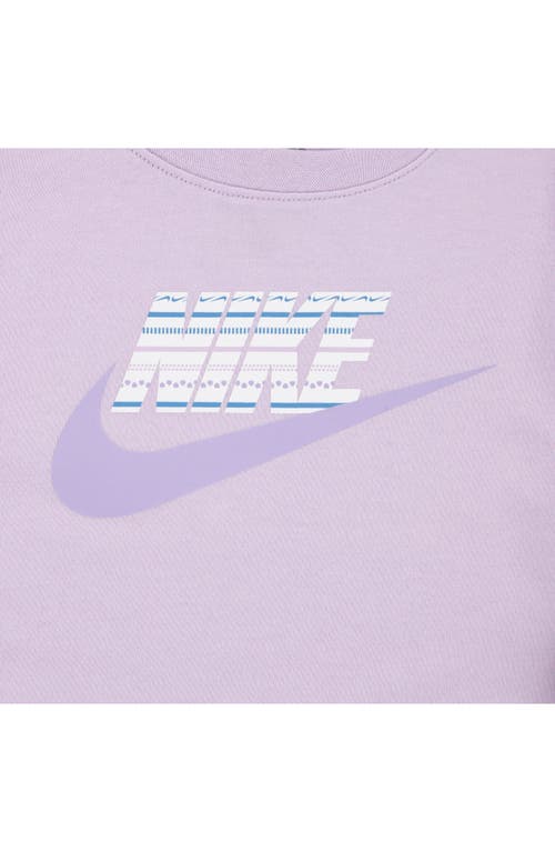 Nike Kids' Jersey T-shirt & French Terry Shorts Set In Purple