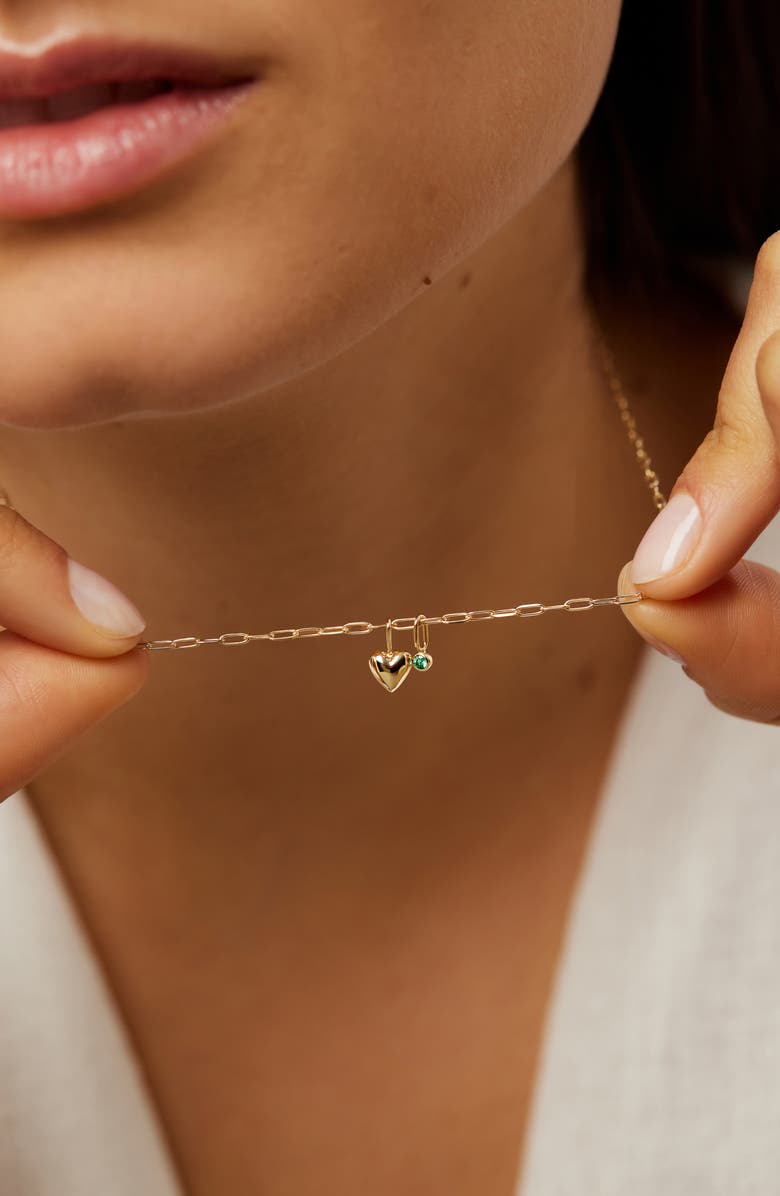 Ana Luisa Heart Necklace - Gold Heart & Stone Necklace, Alternate, color, Gold