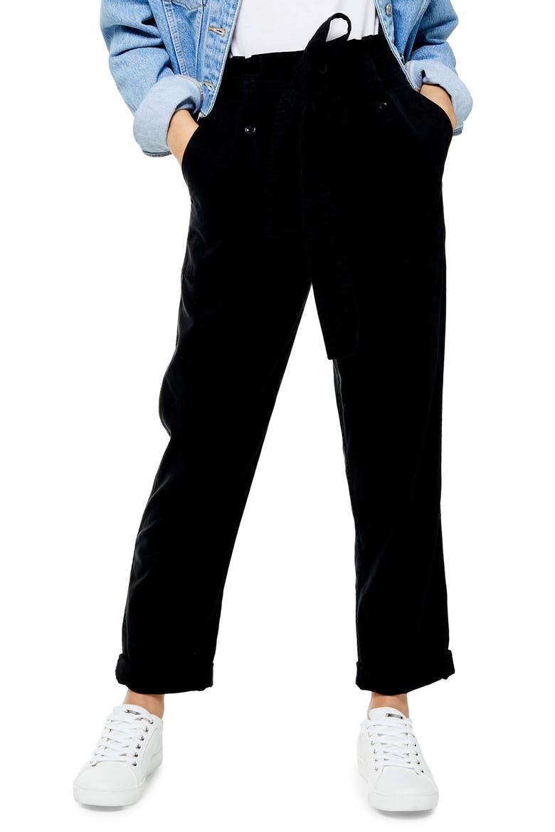 Popper Utility Trousers, Main, color, BLACK