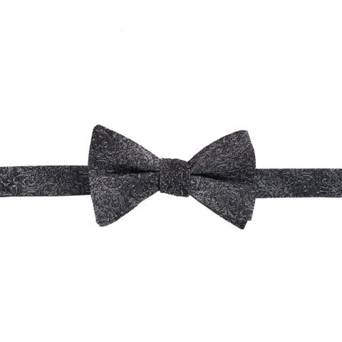 Esteban Scrolling Vines Tone on Tone Patterned Silk Self Tie Bow Tie