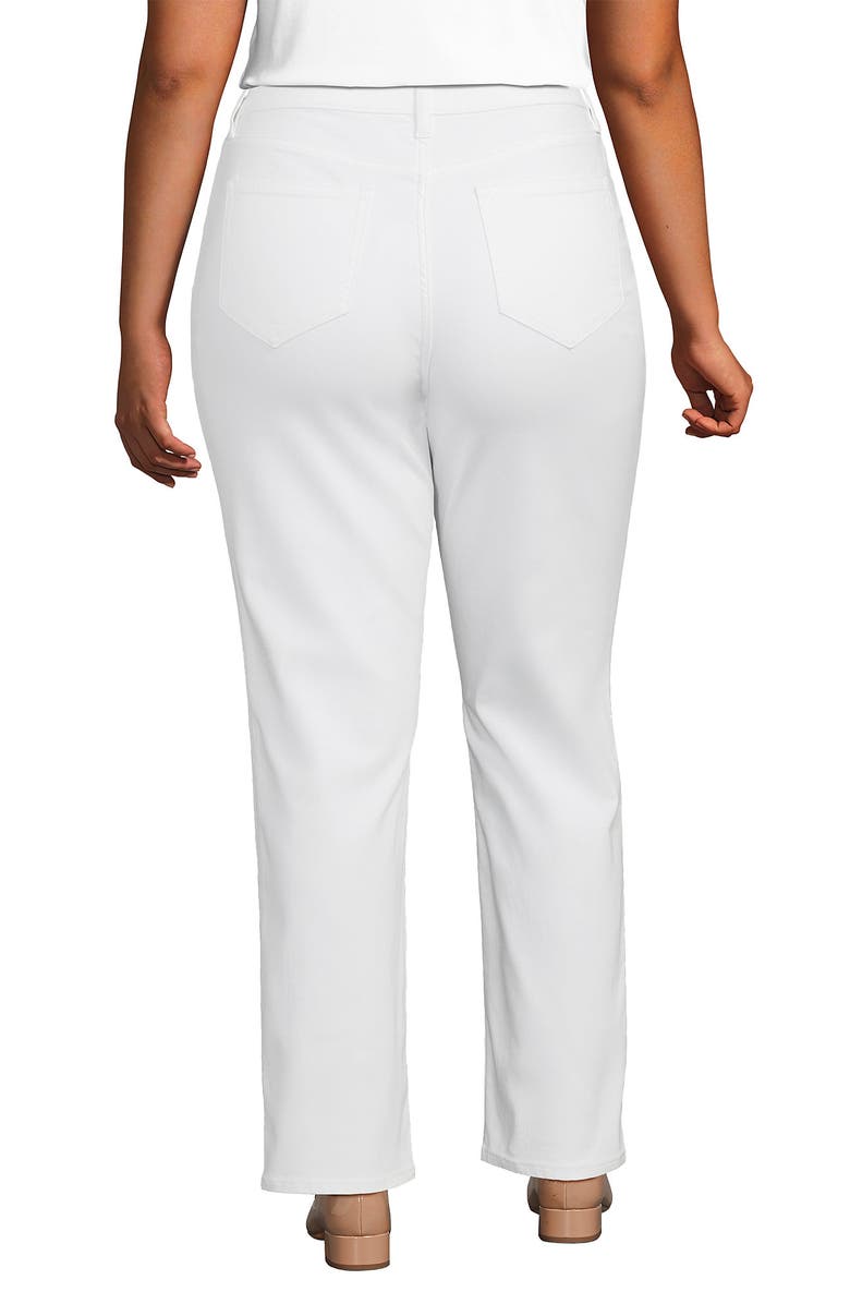 Lands' End Recover High Rise Straight Leg Blue Jeans, Alternate, color, White
