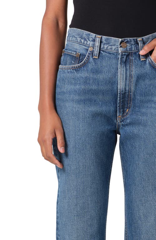 Agolde Leena High Waist Raw Hem Flare Leg Jeans In Placebo