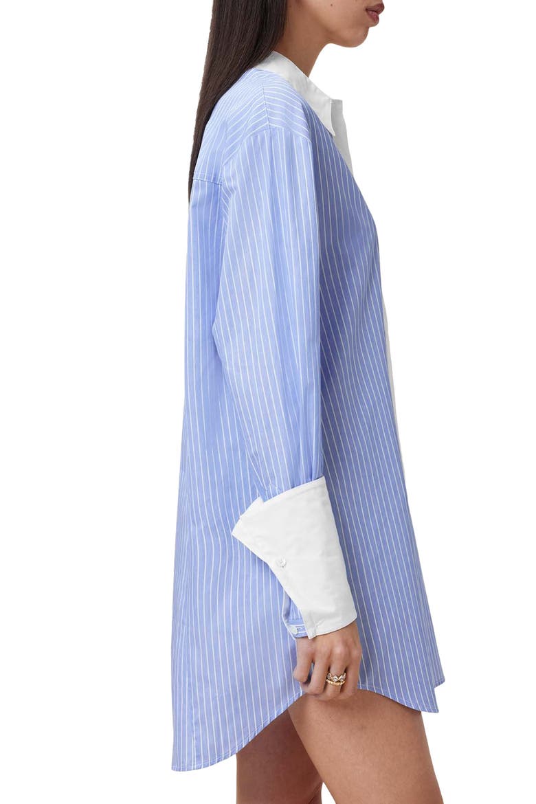 Alber Stripe Long Sleeve Shirtdress, Alternate, color, BLUE/ WHITE