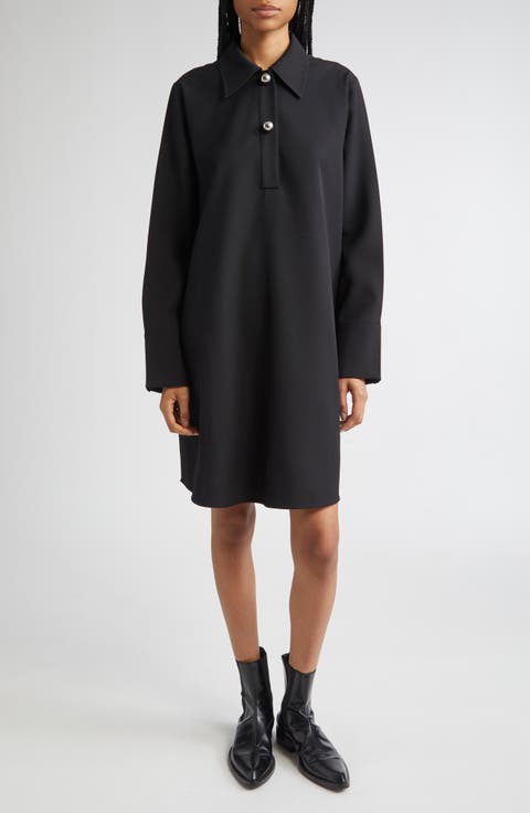 Long Sleeve Wool Polo Dress