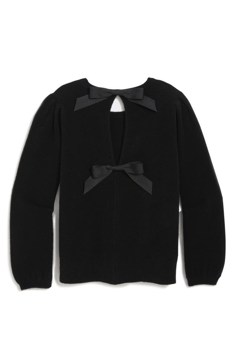 vineyard vines Bow Back Merino Wool Blend Sweater, Alternate, color, Jet Black