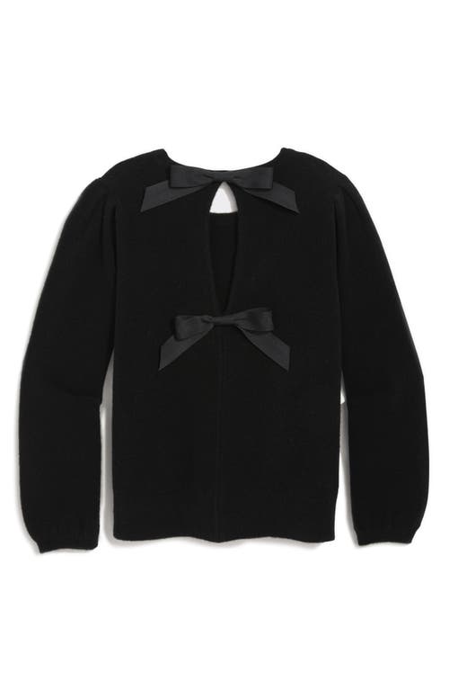 Vineyard Vines Bow Back Merino Wool Blend Sweater In Black