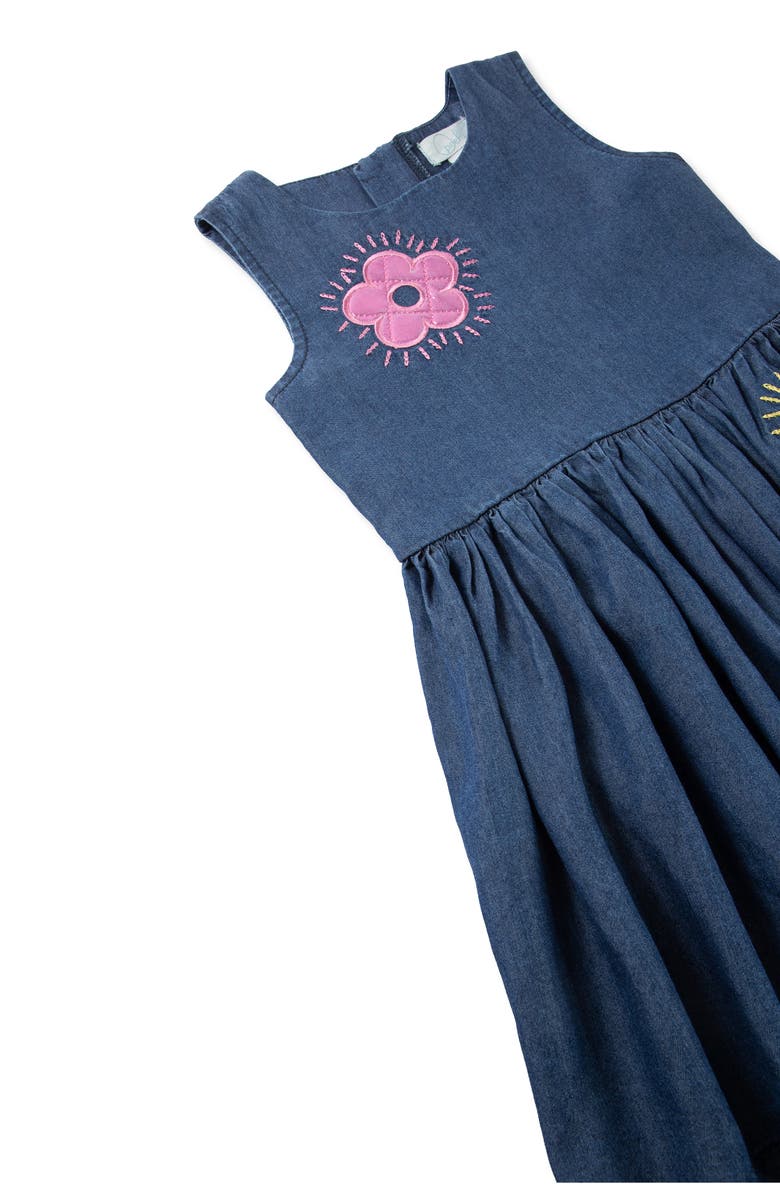 Peek Aren't You Curious Kids' Groovy Flowers Sleeveless Dress, Alternate, color, Med Stone