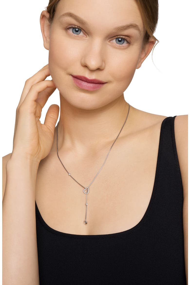 Heart Y-Necklace with Diamonds, Alternate, color, DIAMOND