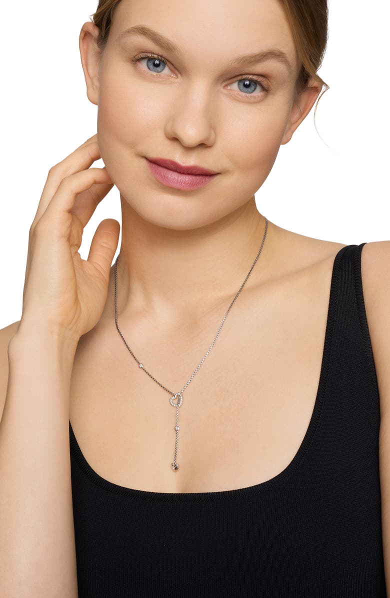 David Yurman Heart Y-Necklace with Diamonds, Alternate, color,