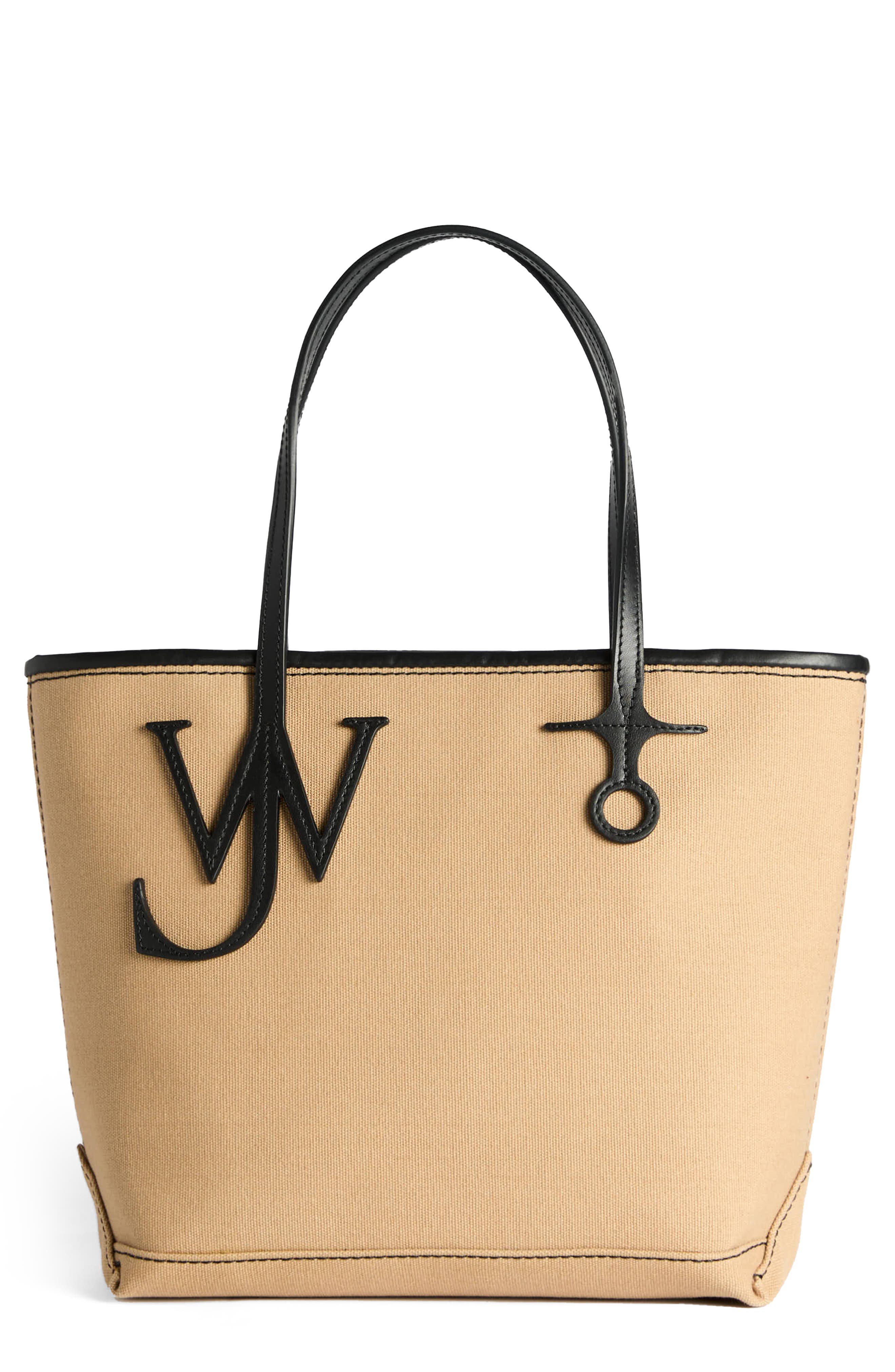 JW Anderson Small Anchor Tote, Main, color, Beige/ Black