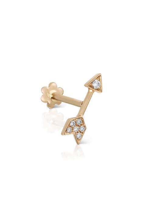 Diamond Arrow Single Stud Earring